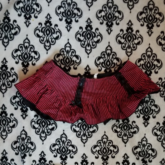 LIP SERVICE gothic red striped micro skirt - Picture 1 of 3